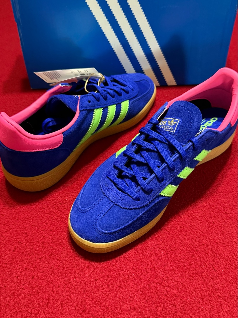 Adidas Handball Spezial Blue Pink Sneakers US 8.5W / 7M